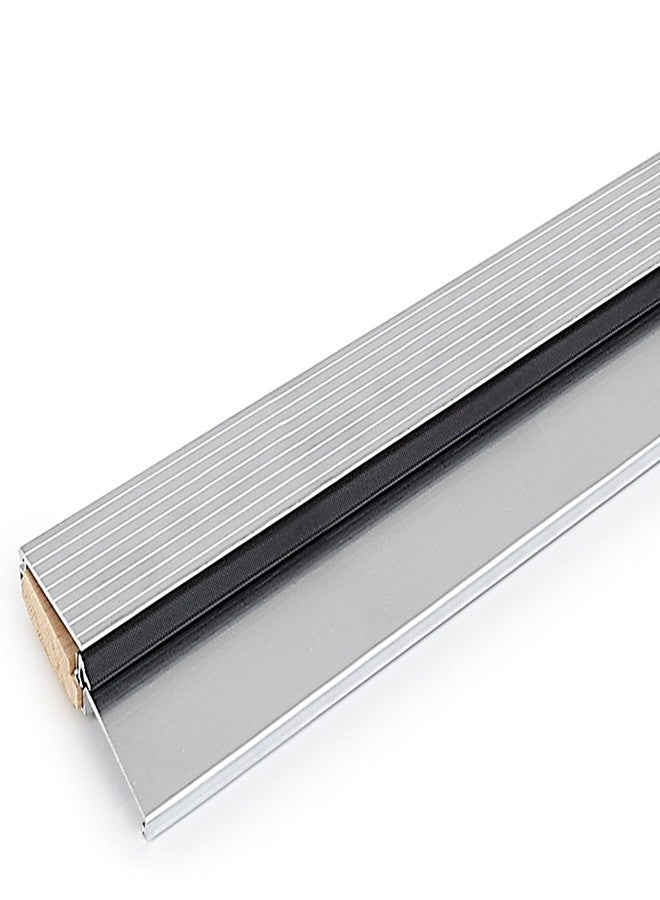 Barzen Door Threshold for Exterior Door - Outswing Exterior Door Threshold Seal, Fixed Bumper Sill with Q-Lon Seal, Oak with Aluminum Top - 36 inches (Aluminum, 36") - Image 1